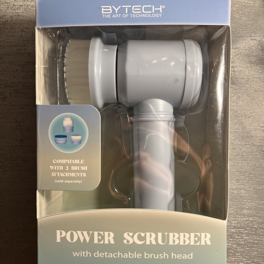 POWER SCRUBBER BYTECH NEW with detachable brush head 3 attachments